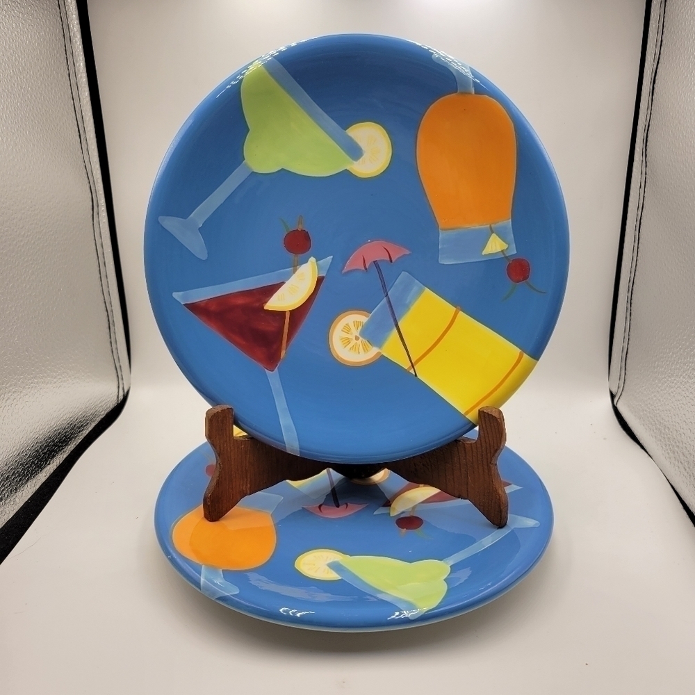 Sonoma Home Paradise Blue Stoneware Salad Plates - set of 2